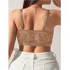 image:imageMakeMeChic Womens Plus Size Bra Floral Lace Sheer Spaghetti Strap Wireless BraletteKhaki