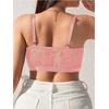 image:imageMakeMeChic Womens Plus Size Bra Floral Lace Sheer Spaghetti Strap Wireless BralettePink