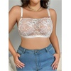 image:imageMakeMeChic Womens Plus Size Bra Floral Lace Sheer Spaghetti Strap Wireless BraletteWhite Lace