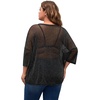 image:imageMakeMeChic Womens Plus Size Concert Outfits Fishnet Tops Black Rhinestone Mesh Short Sleeve Festival TopsB Black