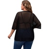 image:imageMakeMeChic Womens Plus Size Concert Outfits Fishnet Tops Black Rhinestone Mesh Short Sleeve Festival TopsBlack Mesh