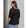 image:imageMakeMeChic Womens Plus Size Concert Outfits Fishnet Tops Black Rhinestone Mesh Short Sleeve Festival TopsBlack Rhinestone