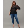 image:imageMakeMeChic Womens Plus Size Concert Outfits Fishnet Tops Black Rhinestone Mesh Short Sleeve Festival TopsBlack Rhinestone