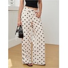 image:imageMakeMeChic Womens Polka Dots Jeans Wide Leg Denim Pants Y2k Polka Dots PantsBlack and White