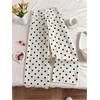 image:imageMakeMeChic Womens Polka Dots Jeans Wide Leg Denim Pants Y2k Polka Dots PantsBlack and White