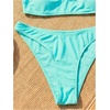 image:imageMakeMeChic Womens Polka Dots Thong Bikini Sets High Cut Micro Sexy Bathing Suit SwimsuitDusty Blue