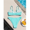 image:imageMakeMeChic Womens Polka Dots Thong Bikini Sets High Cut Micro Sexy Bathing Suit SwimsuitDusty Blue