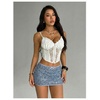 image:imageMakeMeChic Womens Sequin Sparkly Shorts Mini Micro Glitter Y2k Party Low Rise SkortDusty Blue