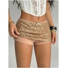 image:imageMakeMeChic Womens Sequin Sparkly Shorts Mini Micro Glitter Y2k Party Low Rise SkortGold