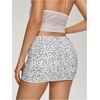 image:imageMakeMeChic Womens Sequin Sparkly Shorts Mini Micro Glitter Y2k Party Low Rise SkortWhite B