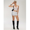image:imageMakeMeChic Womens Sequin Sparkly Shorts Mini Micro Glitter Y2k Party Low Rise SkortWhite B