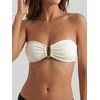 image:imageMakeMeChic Womens Strapless Bandeau Bikini Tops Tie Back Ruched Bathing Suit Summer TopsApricot