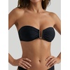 image:imageMakeMeChic Womens Strapless Bandeau Bikini Tops Tie Back Ruched Bathing Suit Summer TopsBlack