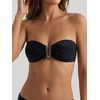 image:imageMakeMeChic Womens Strapless Bandeau Bikini Tops Tie Back Ruched Bathing Suit Summer TopsBlack