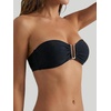 image:imageMakeMeChic Womens Strapless Bandeau Bikini Tops Tie Back Ruched Bathing Suit Summer TopsBlack