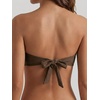 image:imageMakeMeChic Womens Strapless Bandeau Bikini Tops Tie Back Ruched Bathing Suit Summer TopsBrown