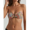 image:imageMakeMeChic Womens Strapless Bandeau Bikini Tops Tie Back Ruched Bathing Suit Summer TopsMulticolor