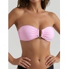 image:imageMakeMeChic Womens Strapless Bandeau Bikini Tops Tie Back Ruched Bathing Suit Summer TopsPink