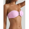 image:imageMakeMeChic Womens Strapless Bandeau Bikini Tops Tie Back Ruched Bathing Suit Summer TopsPink