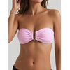 image:imageMakeMeChic Womens Strapless Bandeau Bikini Tops Tie Back Ruched Bathing Suit Summer TopsPink