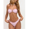 image:imageMakeMeChic Womens Strapless Bandeau Bikini Tops Tie Back Ruched Bathing Suit Summer TopsPink O