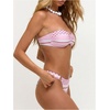 image:imageMakeMeChic Womens Strapless Bandeau Bikini Tops Tie Back Ruched Bathing Suit Summer TopsPink O