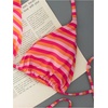 image:imageMakeMeChic Womens Striped Triangle Thong Micro Bikini Sets Halter Swimsuits Bathing SuitOrange Hot Pink