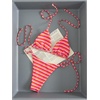 image:imageMakeMeChic Womens Striped Triangle Thong Micro Bikini Sets Halter Swimsuits Bathing SuitOrange Hot Pink