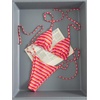 image:imageMakeMeChic Womens Striped Triangle Thong Micro Bikini Sets Halter Swimsuits Bathing SuitOrange Hot Pink