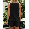 image:imageMakeMeChic Womens Summer 2 Piece Sets Knit Tank Tops Mini Shorts Set Beach Cover Ups Vacation OutfitsBlack
