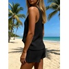image:imageMakeMeChic Womens Summer 2 Piece Sets Knit Tank Tops Mini Shorts Set Beach Cover Ups Vacation OutfitsBlack