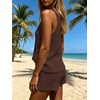 image:imageMakeMeChic Womens Summer 2 Piece Sets Knit Tank Tops Mini Shorts Set Beach Cover Ups Vacation OutfitsCoffee Brown