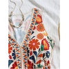 image:imageMakeMeChic Womens Summer Boho Short Rompers Floral Deep V Neck Sleeveless Wide Leg One Piece JumpsuitMulticolor