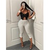 image:imageMakeMeChic Womens Summer Polka Dots Capri Pants Elastic High Waisted Knee Length Yoga LeggingsApricot