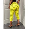 image:imageMakeMeChic Womens Summer Polka Dots Capri Pants Elastic High Waisted Knee Length Yoga LeggingsYellow