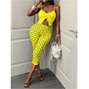 image:imageMakeMeChic Womens Summer Polka Dots Capri Pants Elastic High Waisted Knee Length Yoga LeggingsYellow