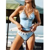 image:imageMakeMeChic Womens Tankini Swimsuits Y2K Cute Tankini Halter Triangle Tie Backless Beach Bathing SuitsBlue