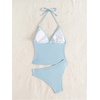image:imageMakeMeChic Womens Tankini Swimsuits Y2K Cute Tankini Halter Triangle Tie Backless Beach Bathing SuitsBlue