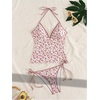 image:imageMakeMeChic Womens Tankini Swimsuits Y2K Cute Tankini Halter Triangle Tie Backless Beach Bathing SuitsMulticolor
