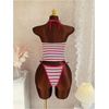 image:imageMakeMeChic Womens Tankini Swimsuits Y2K Cute Tankini Halter Triangle Tie Backless Beach Bathing SuitsMulticolor B
