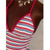 image:imageMakeMeChic Womens Tankini Swimsuits Y2K Cute Tankini Halter Triangle Tie Backless Beach Bathing SuitsMulticolor B