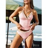 image:imageMakeMeChic Womens Tankini Swimsuits Y2K Cute Tankini Halter Triangle Tie Backless Beach Bathing SuitsPink