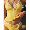 image:imageMakeMeChic Womens Tankini Swimsuits Y2K Cute Tankini Halter Triangle Tie Backless Beach Bathing SuitsYellow