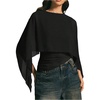 image:imageMakeMeChic Womens Asymmetrical Tops Going Out Chiffon Blouse Dressy Casual Sheer Mesh TopsBlack