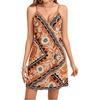 image:imageMakeMeChic Womens Boho Tropical Dress Summer Vacation Spaghetti Strap Sleeveless Floral Beach Short DressesBrown