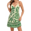 image:imageMakeMeChic Womens Boho Tropical Dress Summer Vacation Spaghetti Strap Sleeveless Floral Beach Short DressesGreen