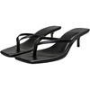 image:imageMakeMeChic Womens Pink Heels Kitten Heels Summer Leather Thong Strap Dressy Flip Flop SandalsBlack B