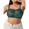image:imageMakeMeChic Womens Plus Size Bra Floral Lace Sheer Spaghetti Strap Wireless BraletteDark Green
