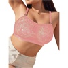 image:imageMakeMeChic Womens Plus Size Bra Floral Lace Sheer Spaghetti Strap Wireless BralettePink
