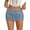image:imageMakeMeChic Womens Sequin Sparkly Shorts Mini Micro Glitter Y2k Party Low Rise SkortDusty Blue
